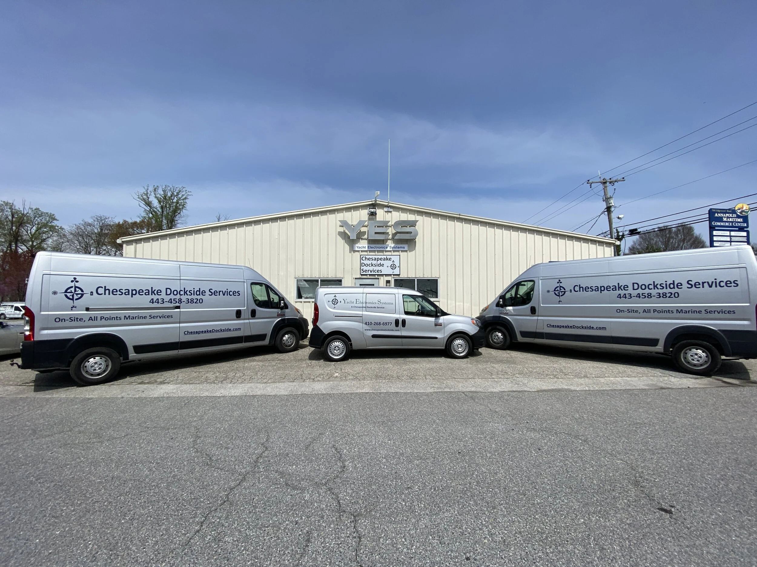 Yacht Electronics Services and Chesapeake Dockside trucks