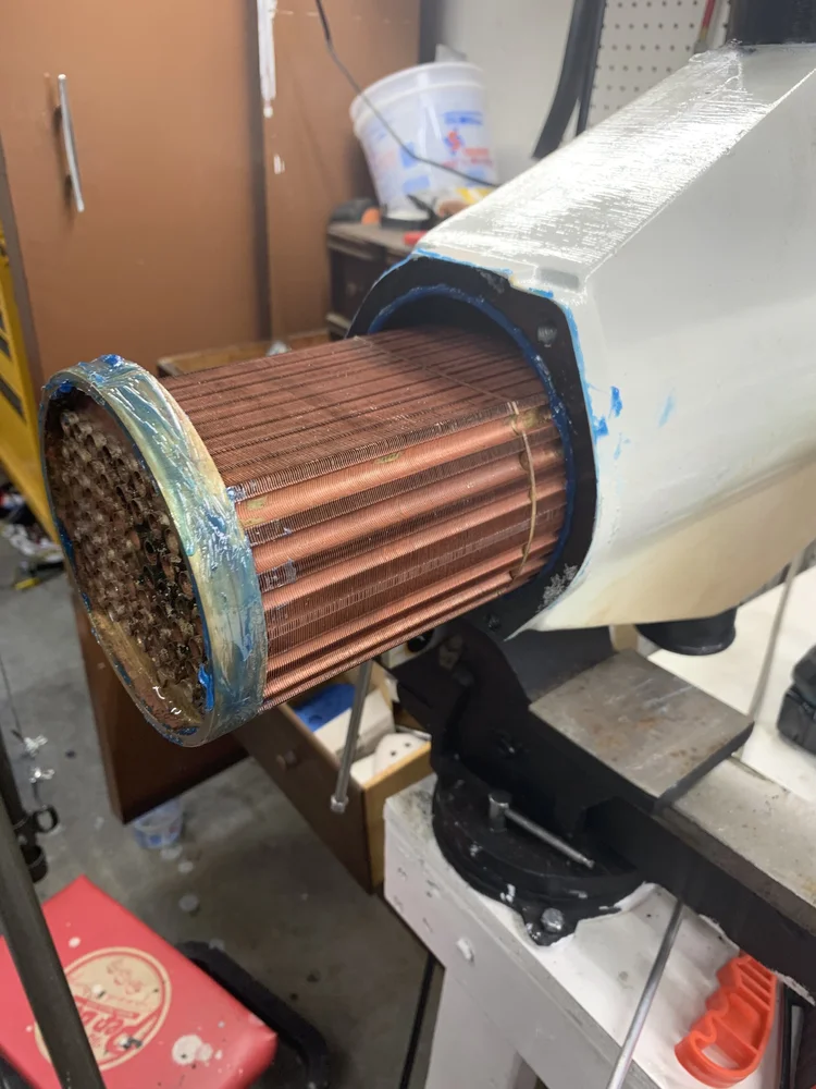 Tiara 3700 Open after-cooler and oil cooler service — photo 11